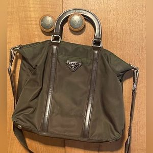 Authentic Prada Tessuto Nylon & Saffiano Leather crossbody purse